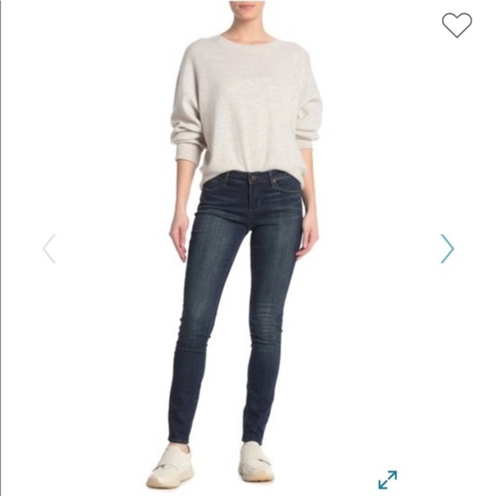 Articles of Society size 25 dark blue stretch mid rise skinny jeans gold stitch